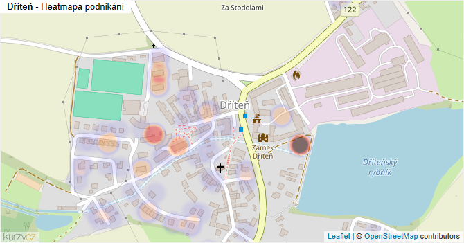 Dříteň - mapa podnikání