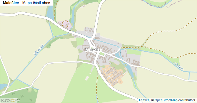 Malešice - mapa části obce
