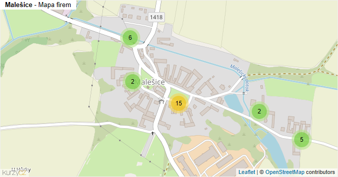 Malešice - mapa firem