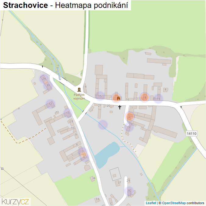 Mapa Strachovice - Firmy v části obce.