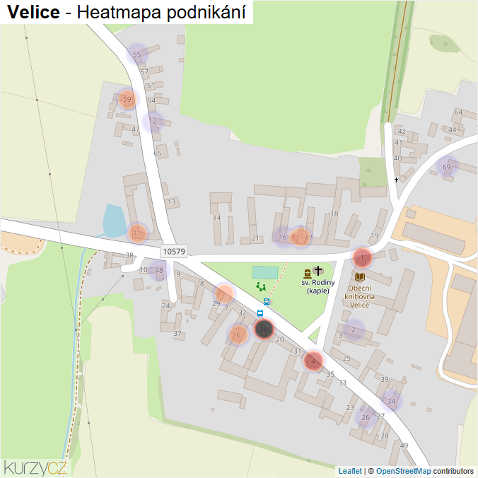 Mapa Velice - Firmy v části obce.