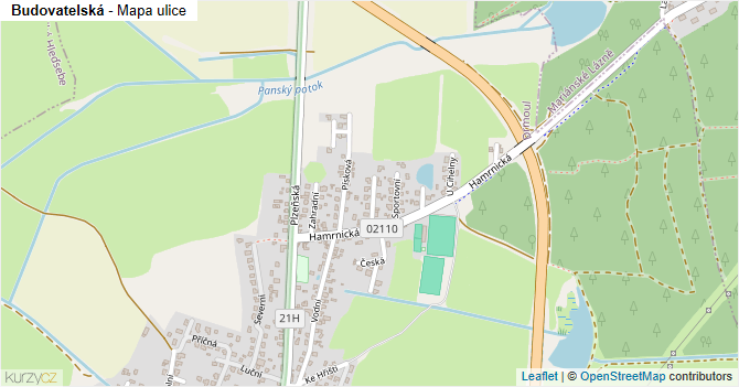 Budovatelská - mapa ulice