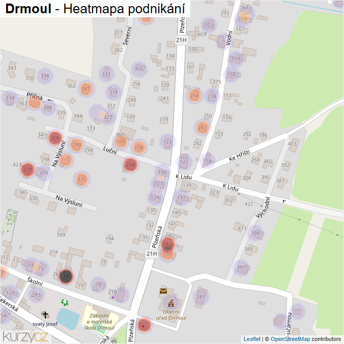 Mapa Drmoul - Firmy v části obce.