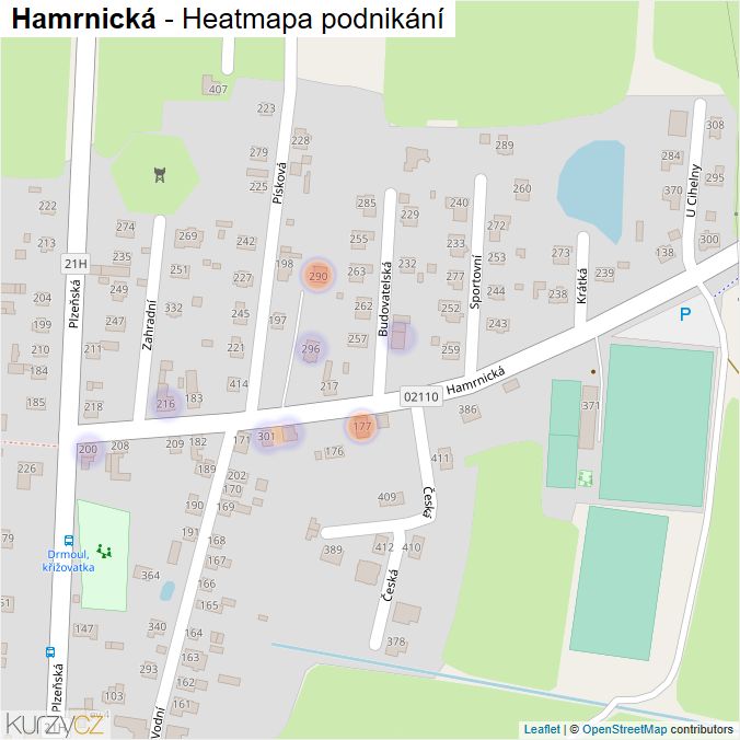 Mapa Hamrnická - Firmy v ulici.