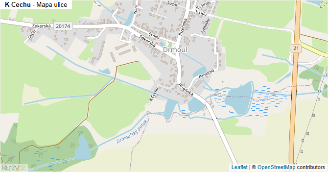 K Cechu - mapa ulice