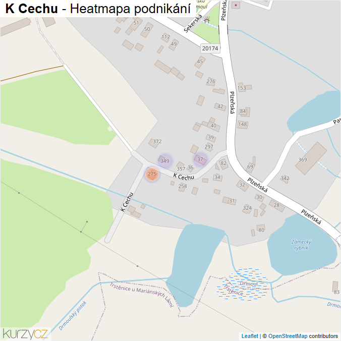 Mapa K Cechu - Firmy v ulici.