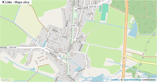 K Lidu - mapa ulice