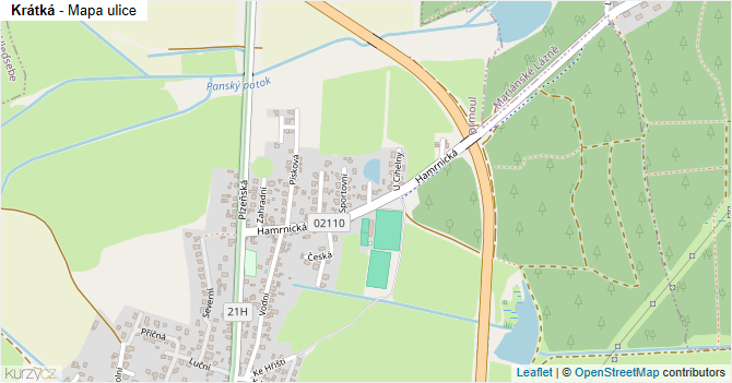 Krátká - mapa ulice