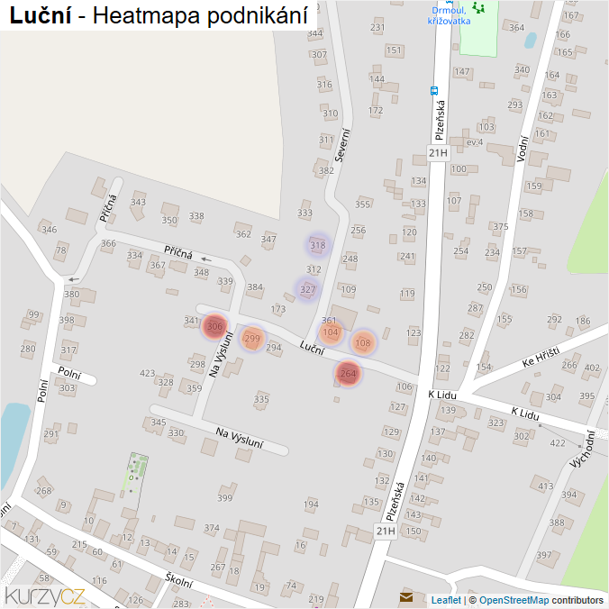 Mapa Luční - Firmy v ulici.