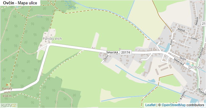 Ovčín - mapa ulice