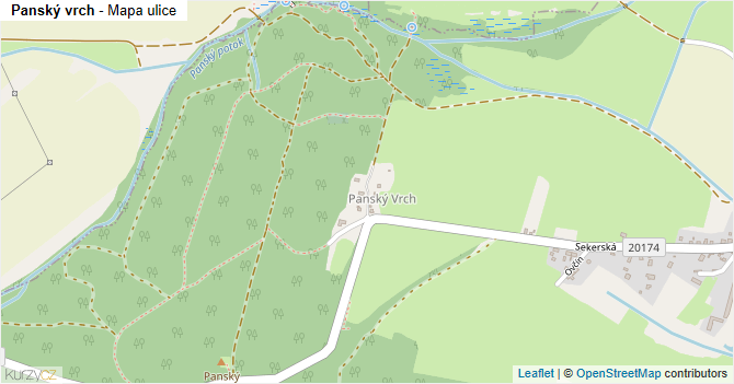 Panský vrch - mapa ulice