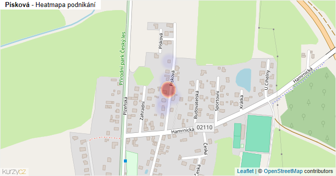 Písková - mapa podnikání