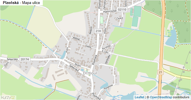 Plzeňská - mapa ulice