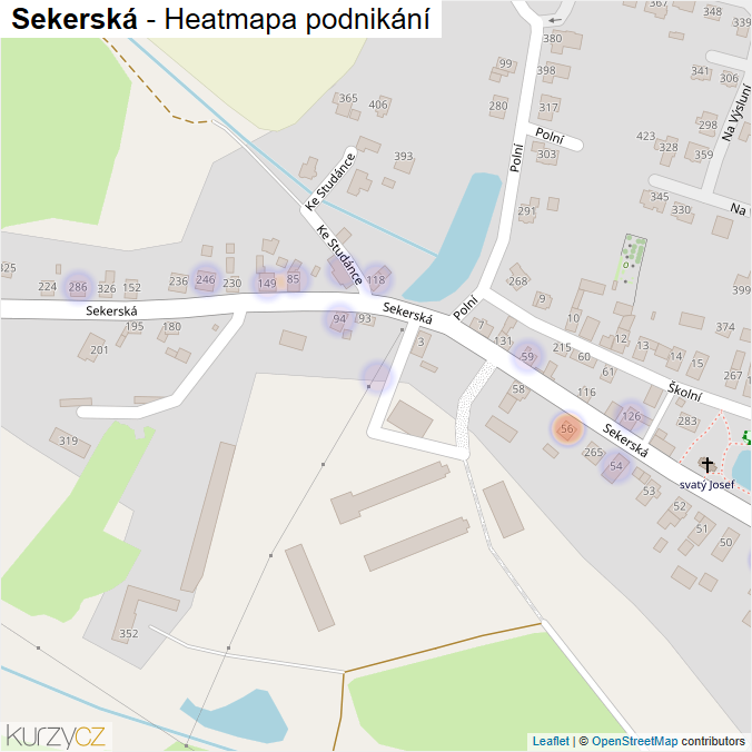 Mapa Sekerská - Firmy v ulici.