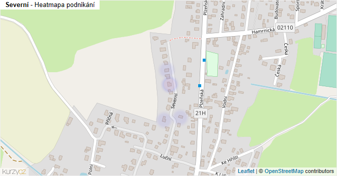 Severní - mapa podnikání