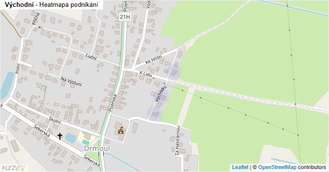 Východní - mapa podnikání