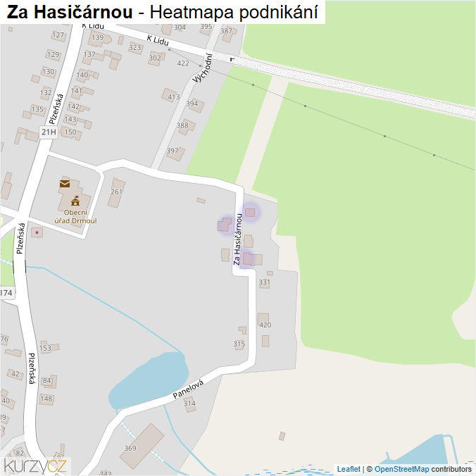 Mapa Za Hasičárnou - Firmy v ulici.
