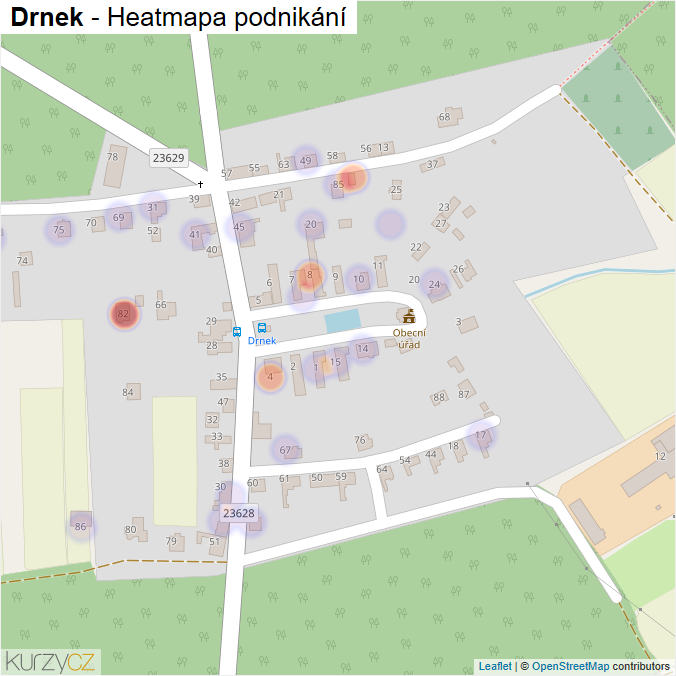 Mapa Drnek - Firmy v části obce.