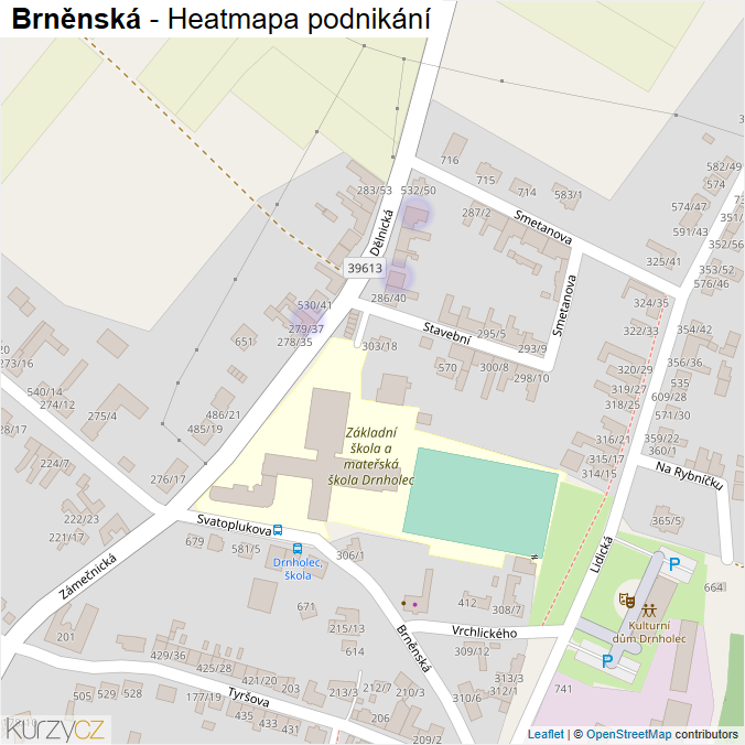 Mapa Brněnská - Firmy v ulici.
