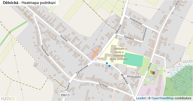 Dělnická - mapa podnikání