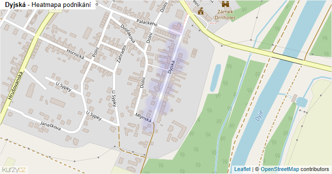 Dyjská - mapa podnikání