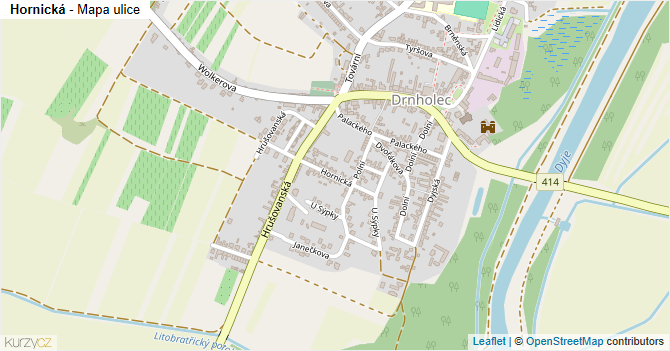 Hornická - mapa ulice