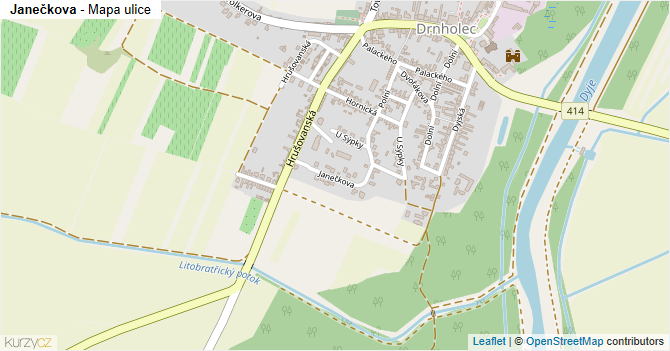Janečkova - mapa ulice