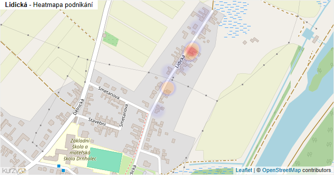 Lidická - mapa podnikání