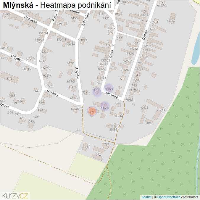 Mapa Mlýnská - Firmy v ulici.