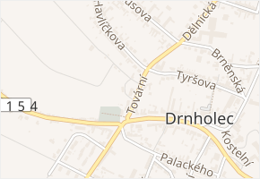 Tovární v obci Drnholec - mapa ulice