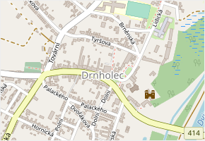 V Agátí v obci Drnholec - mapa ulice