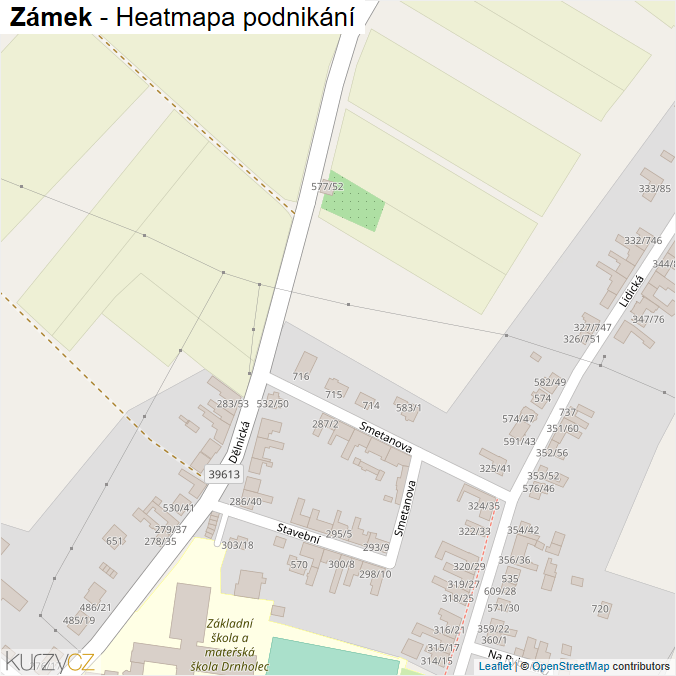 Mapa Zámek - Firmy v ulici.