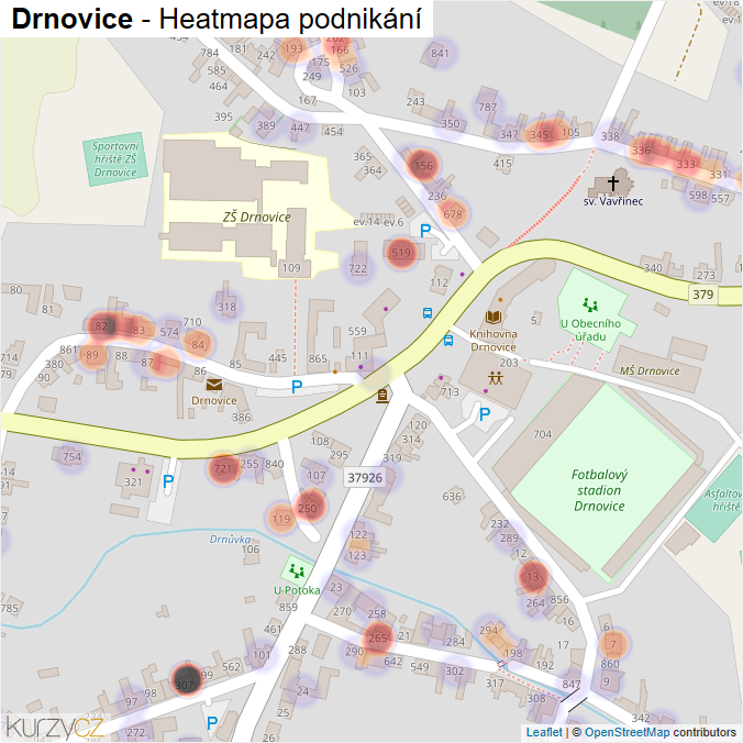 Mapa Drnovice - Firmy v části obce.