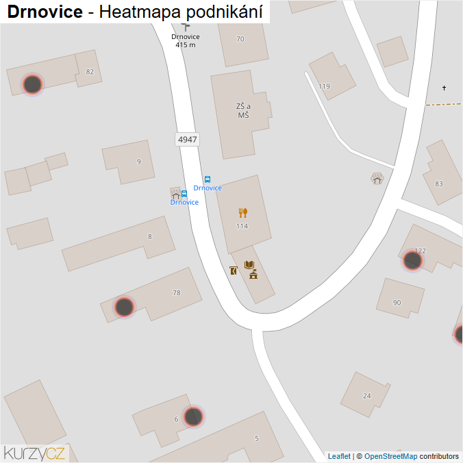 Mapa Drnovice - Firmy v obci.