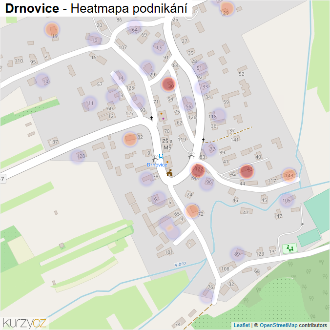 Mapa Drnovice - Firmy v části obce.