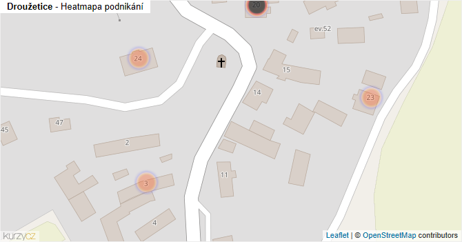 Droužetice - mapa podnikání