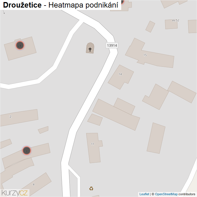 Mapa Droužetice - Firmy v obci.