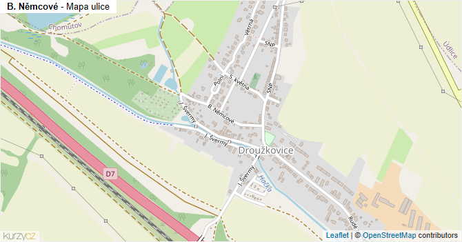 B. Němcové - mapa ulice