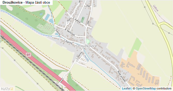Droužkovice - mapa části obce