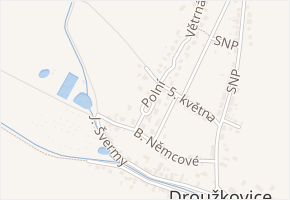 Polní v obci Droužkovice - mapa ulice