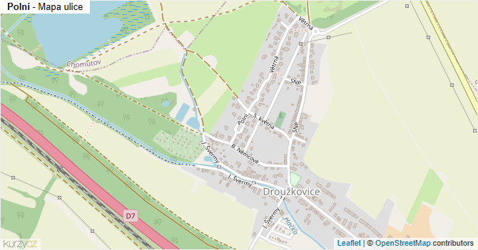 Polní - mapa ulice