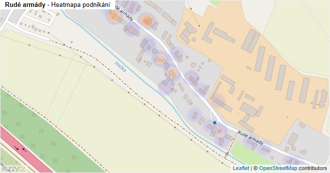 Rudé armády - mapa podnikání