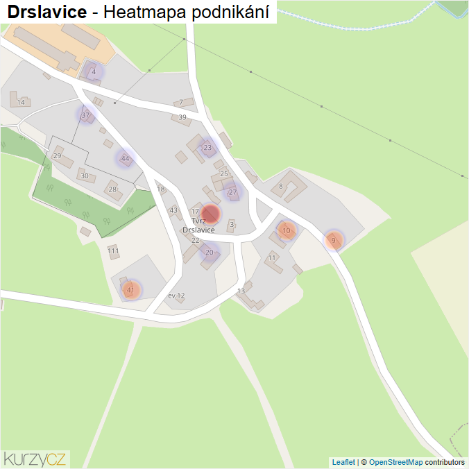 Mapa Drslavice - Firmy v části obce.