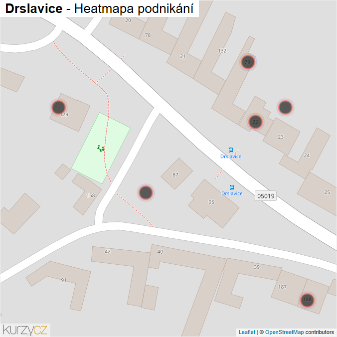 Mapa Drslavice - Firmy v obci.