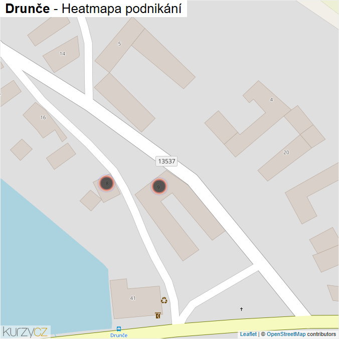 Mapa Drunče - Firmy v obci.