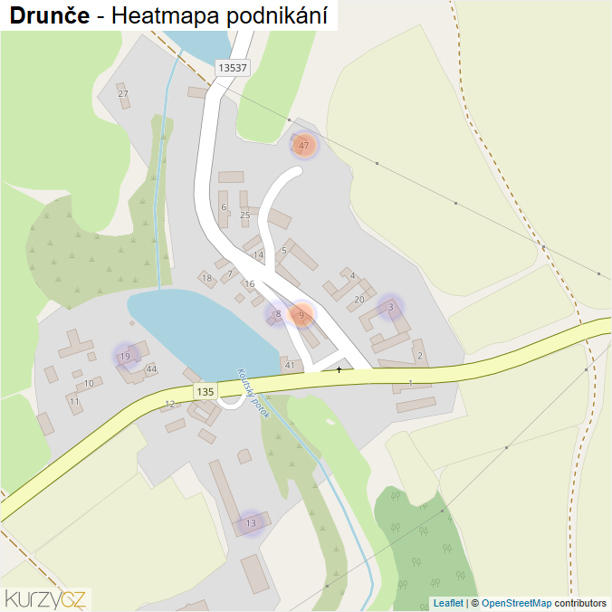 Mapa Drunče - Firmy v části obce.