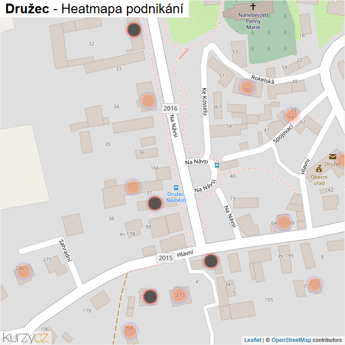 Mapa Družec - Firmy v obci.