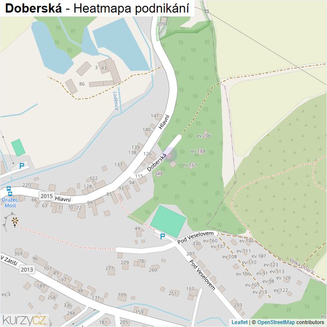 Mapa Doberská - Firmy v ulici.