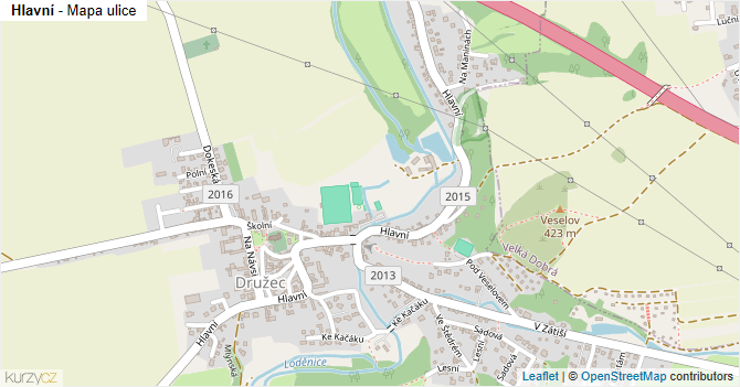 Hlavní - mapa ulice