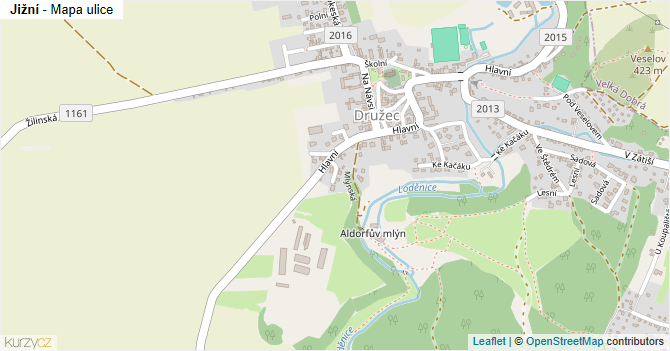 Jižní - mapa ulice